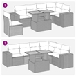 vidaXL 7 Piece Poly Rattan Sofa Set in White/Cream/Beige