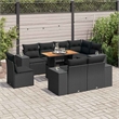 vidaXL 9 Piece Steel Sofa Set in Black