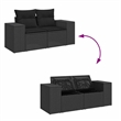 vidaXL 9 Piece Steel Sofa Set in Black