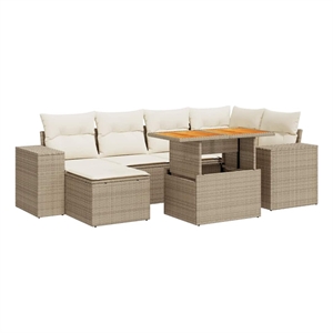 vidaXL 7 Piece Sofa Set in White/Cream/Beige