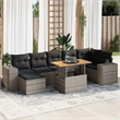 vidaXL 8 Piece Solid Acacia Wood Sofa Set in Gray