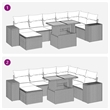 vidaXL 8 Piece Solid Acacia Wood Sofa Set in Gray