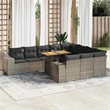 vidaXL 10 Piece Poly Rattan Sofa Set in Gray