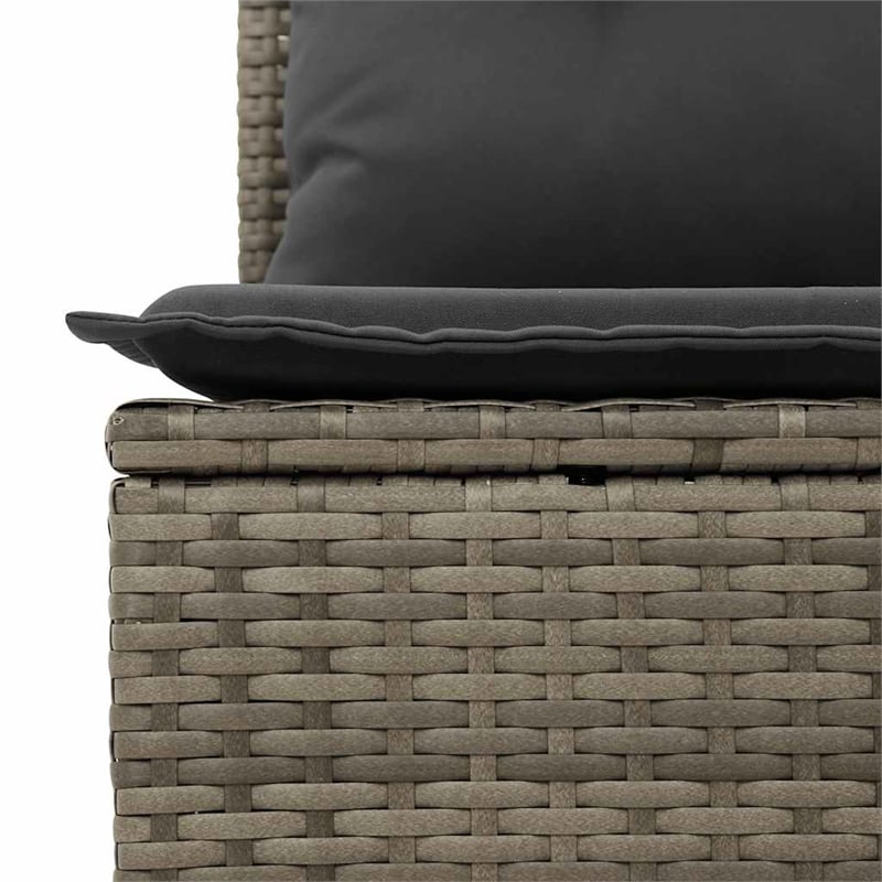 vidaXL 10 Piece Poly Rattan Sofa Set in Gray