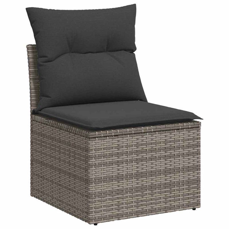 vidaXL 10 Piece Poly Rattan Sofa Set in Gray