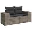 vidaXL 10 Piece Poly Rattan Sofa Set in Gray