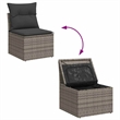 vidaXL 10 Piece Poly Rattan Sofa Set in Gray