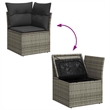 vidaXL 10 Piece Poly Rattan Sofa Set in Gray