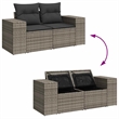 vidaXL 10 Piece Poly Rattan Sofa Set in Gray
