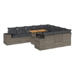 vidaXL 10 Piece Poly Rattan Sofa Set in Gray