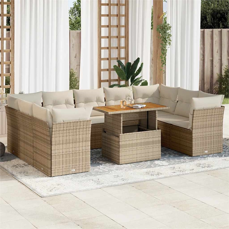 vidaXL Garden Sofa Set in Beige