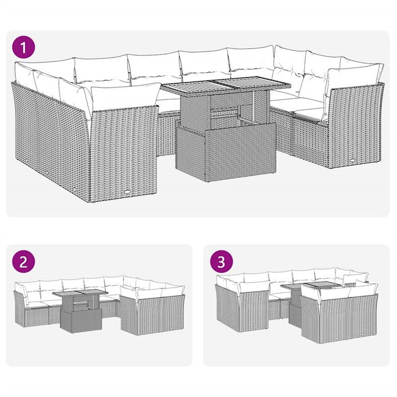 vidaXL Garden Sofa Set in Beige