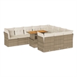 vidaXL 11 Piece Solid Acacia Wood Sofa Set in Beige