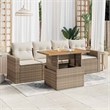 vidaXL 5 Piece Poly Rattan Sofa Set in Cream/Beige