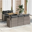vidaXL 6 Piece Solid Acacia Wood Small Sofa Set in Gray