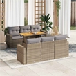 vidaXL 7 Piece Poly Rattan Patio Sofa Set