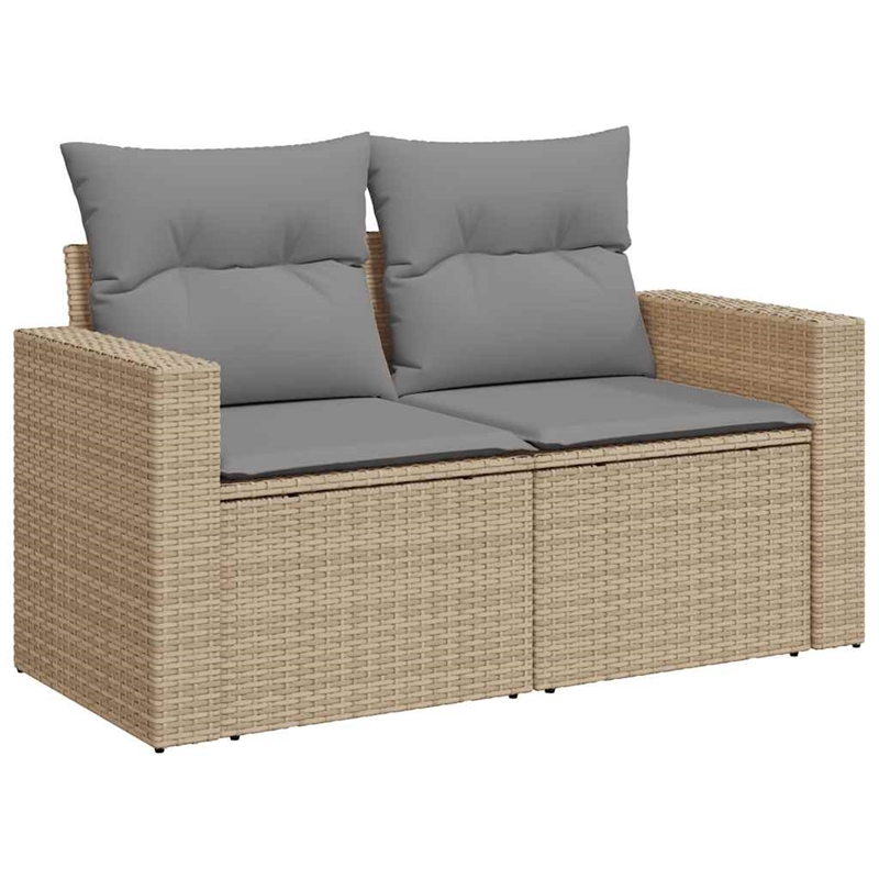 vidaXL 7 Piece Poly Rattan Patio Sofa Set