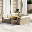 vidaXL 9 Piece Solid Acacia Wood Sofa Set in Beige