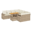 vidaXL 9 Piece Solid Acacia Wood Sofa Set in Beige
