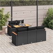 vidaXL 6 Piece Poly Rattan Sofa Set in Black