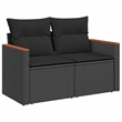 vidaXL 6 Piece Poly Rattan Sofa Set in Black