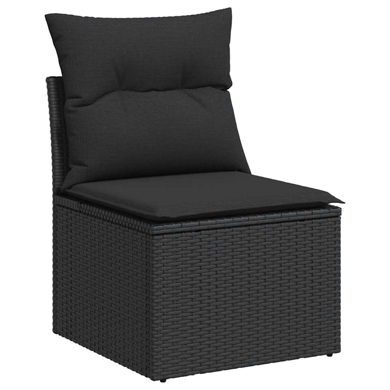 vidaXL 6 Piece Poly Rattan Sofa Set in Black