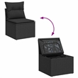vidaXL 6 Piece Poly Rattan Sofa Set in Black