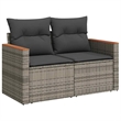vidaXL 6 Piece Solid Acacia Wood Sofa Set in Gray