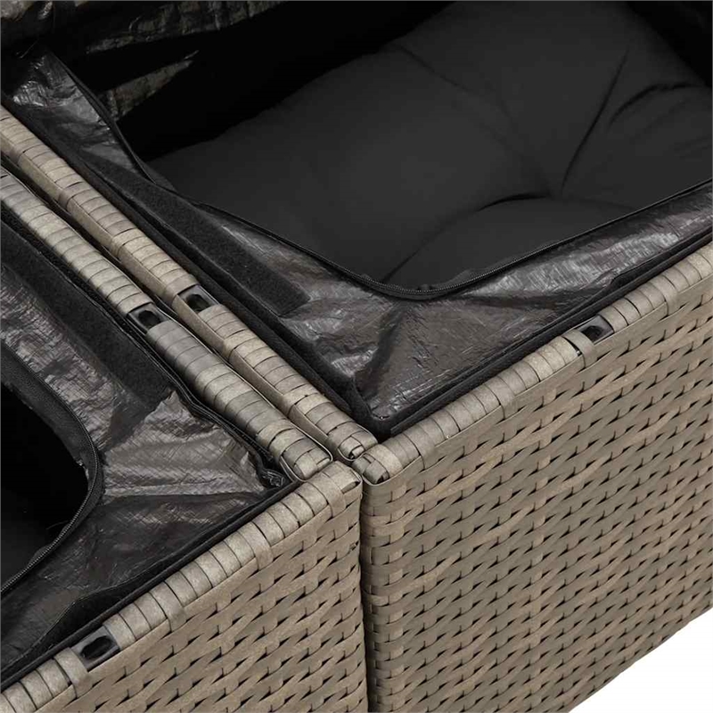 vidaXL Solid Acacia Wood Sofa Set in Gray