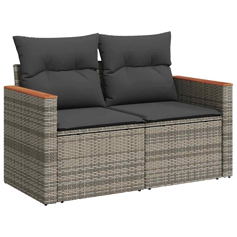 vidaXL Solid Acacia Wood Sofa Set in Gray