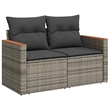 vidaXL Solid Acacia Wood Sofa Set in Gray