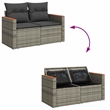 vidaXL Solid Acacia Wood Sofa Set in Gray