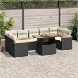 vidaXL 8 Piece Steel Sofa Set in Black/White/Cream