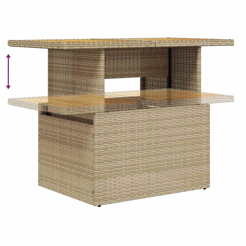 vidaXL 7 Piece Poly Rattan Sofa Set in Beige