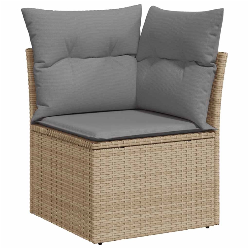 vidaXL 7 Piece Poly Rattan Sofa Set in Beige