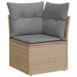 vidaXL 7 Piece Poly Rattan Sofa Set in Beige