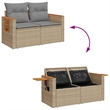 vidaXL 7 Piece Poly Rattan Sofa Set in Beige