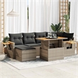 vidaXL 7 Piece Solid Acacia Wood Sofa Set in Gray