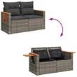 vidaXL 7 Piece Solid Acacia Wood Sofa Set in Gray