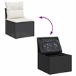 vidaXL 8 Piece Poly Rattan Sofa Set in Black/White/Cream