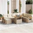 vidaXL 9 Piece Solid Acacia Wood Sofa Set in Beige