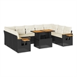 vidaXL 10 Piece Steel Sofa Set in Black/White/Cream