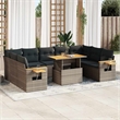 vidaXL 10 Piece Solid Acacia Wood Sofa Set in Gray