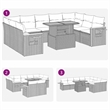vidaXL 10 Piece Solid Acacia Wood Sofa Set in Gray