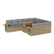 vidaXL 11 Piece Solid Acacia Wood Sofa Set in Beige