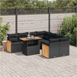 vidaXL Solid Acacia Wood Sofa Set in Black