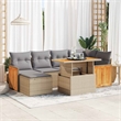 vidaXL 7 Piece Solid Acacia Wood Sofa Set in Gray/Beige