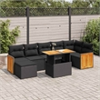 vidaXL Steel Small Sofa Set in Black