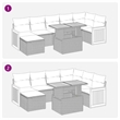 vidaXL Steel Small Sofa Set in Black