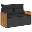 vidaXL Steel Small Sofa Set in Black